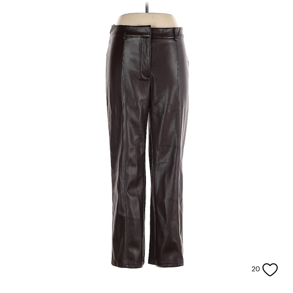 Black Faux Leather Trouser Pants